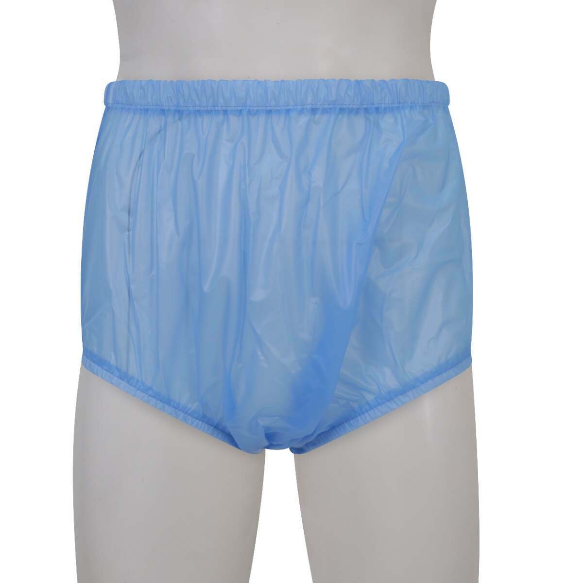 Premium Plastic Pants With Wide Waistband - Light Blue