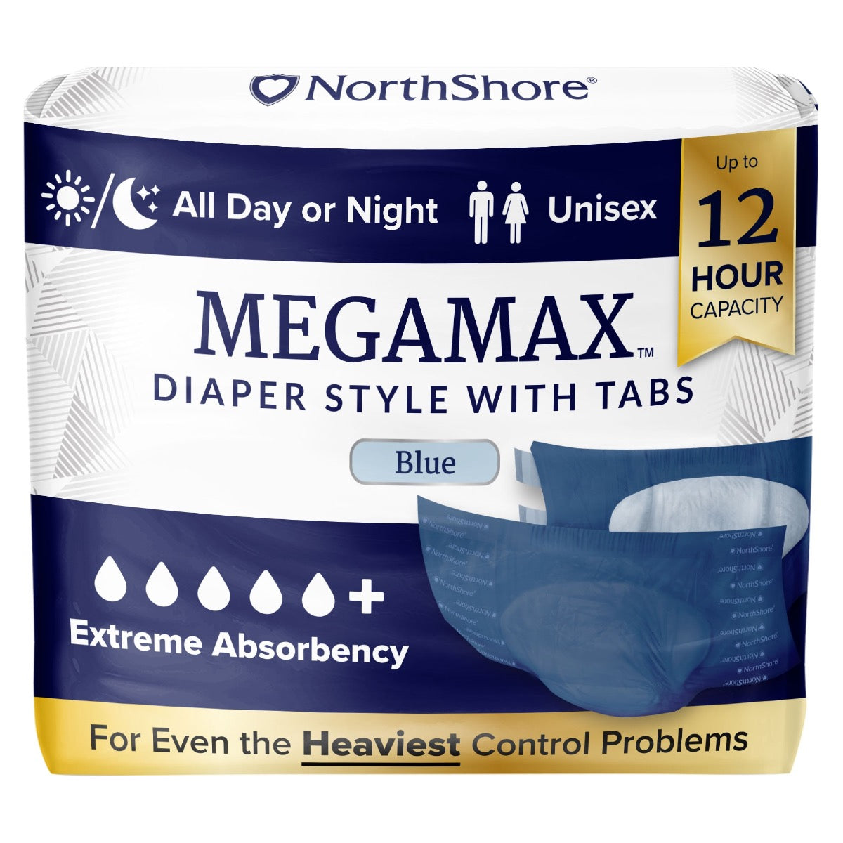 NorthShore MEGAMAX Blue VAT Exempt Adult Incontinence Slip