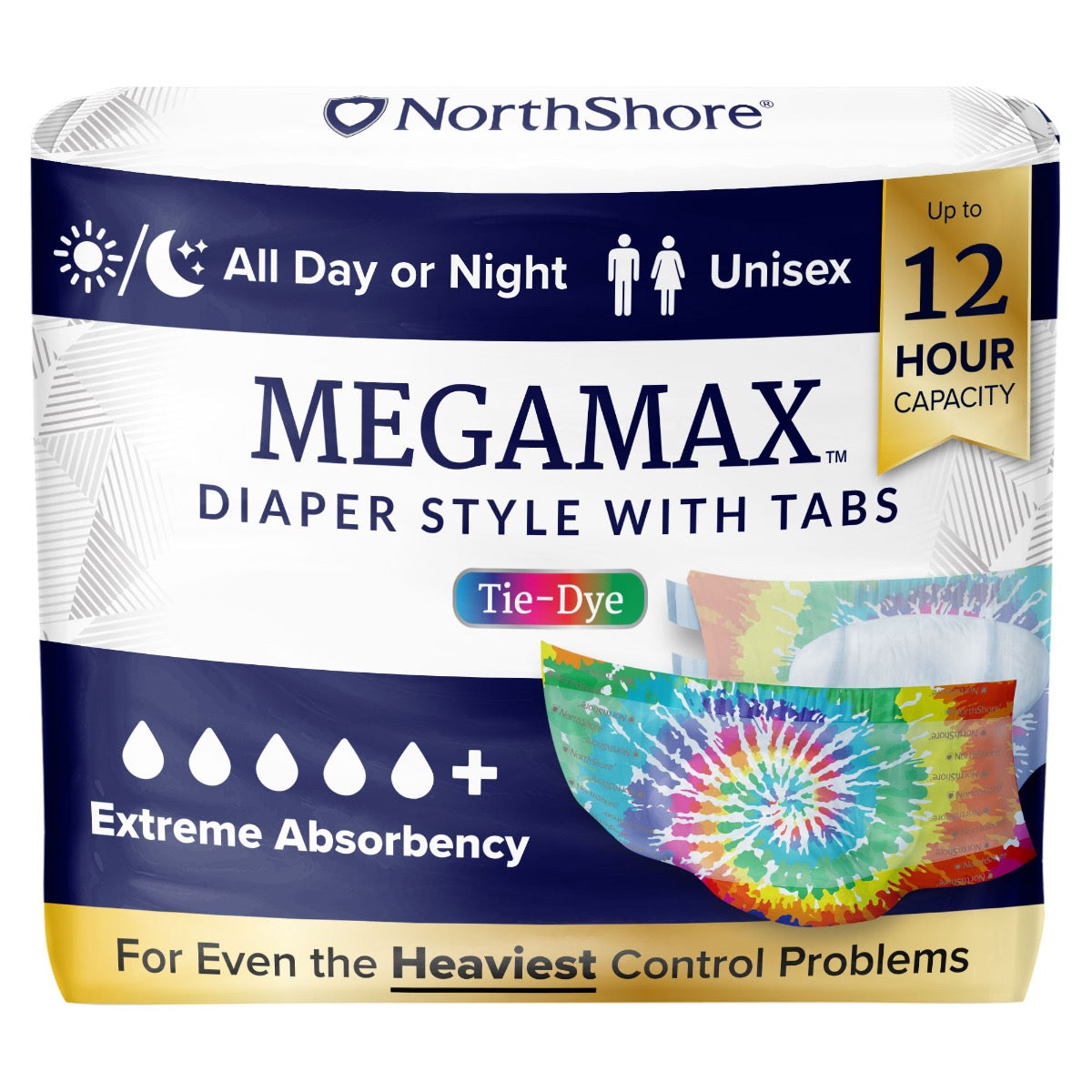 NorthShore MEGAMAX Tie-Dye VAT Exempt Adult Incontinence Slip