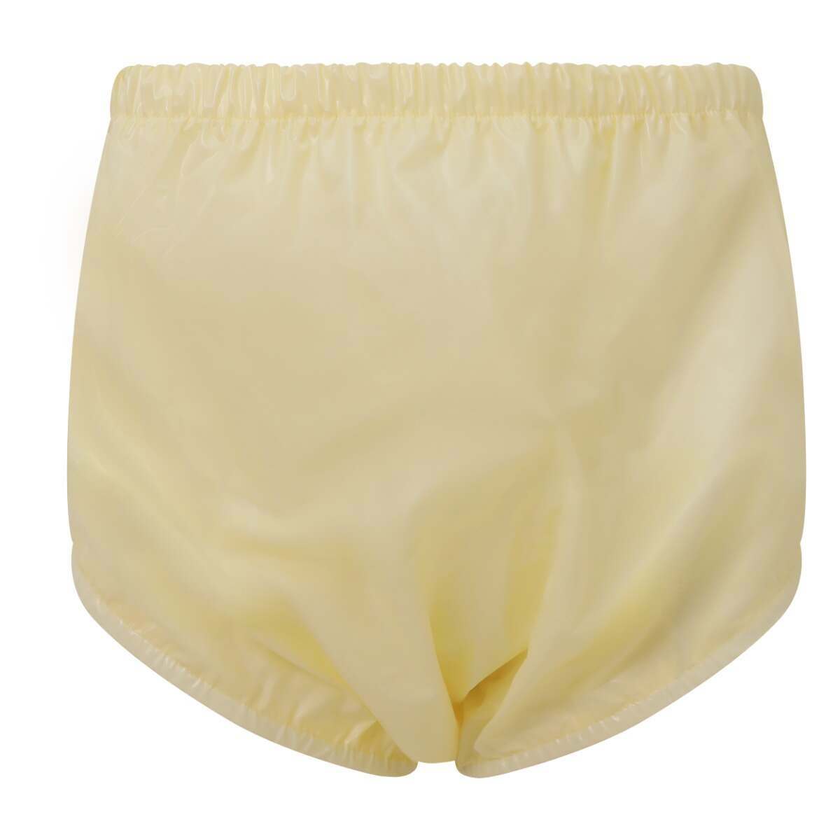 Premium Plastic Pants With Wide Waistband - Yellow