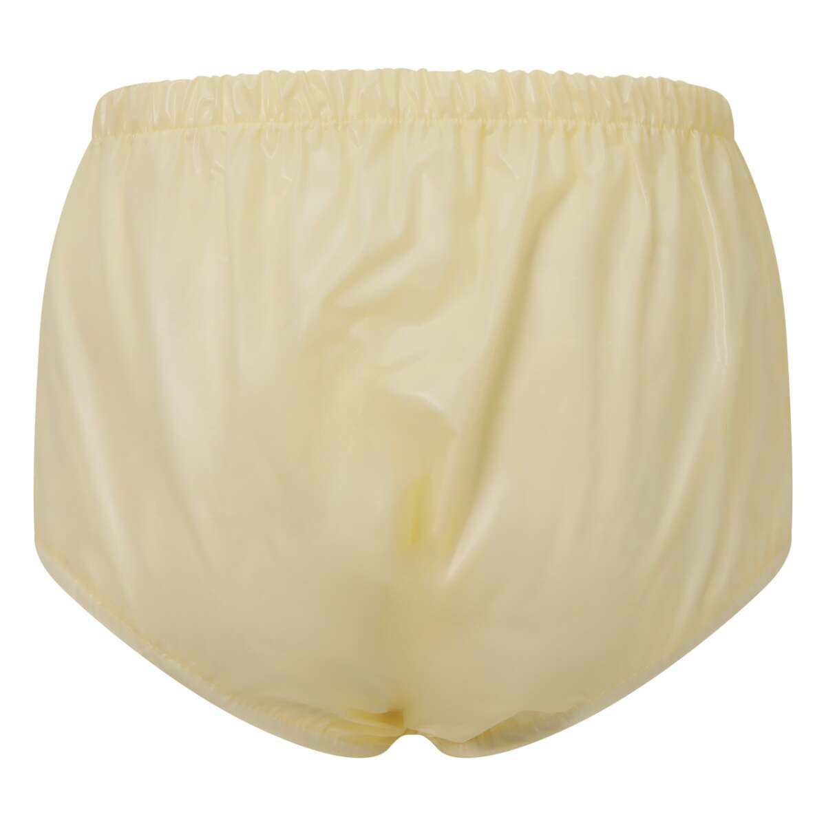 Premium Plastic Pants With Wide Waistband - Yellow