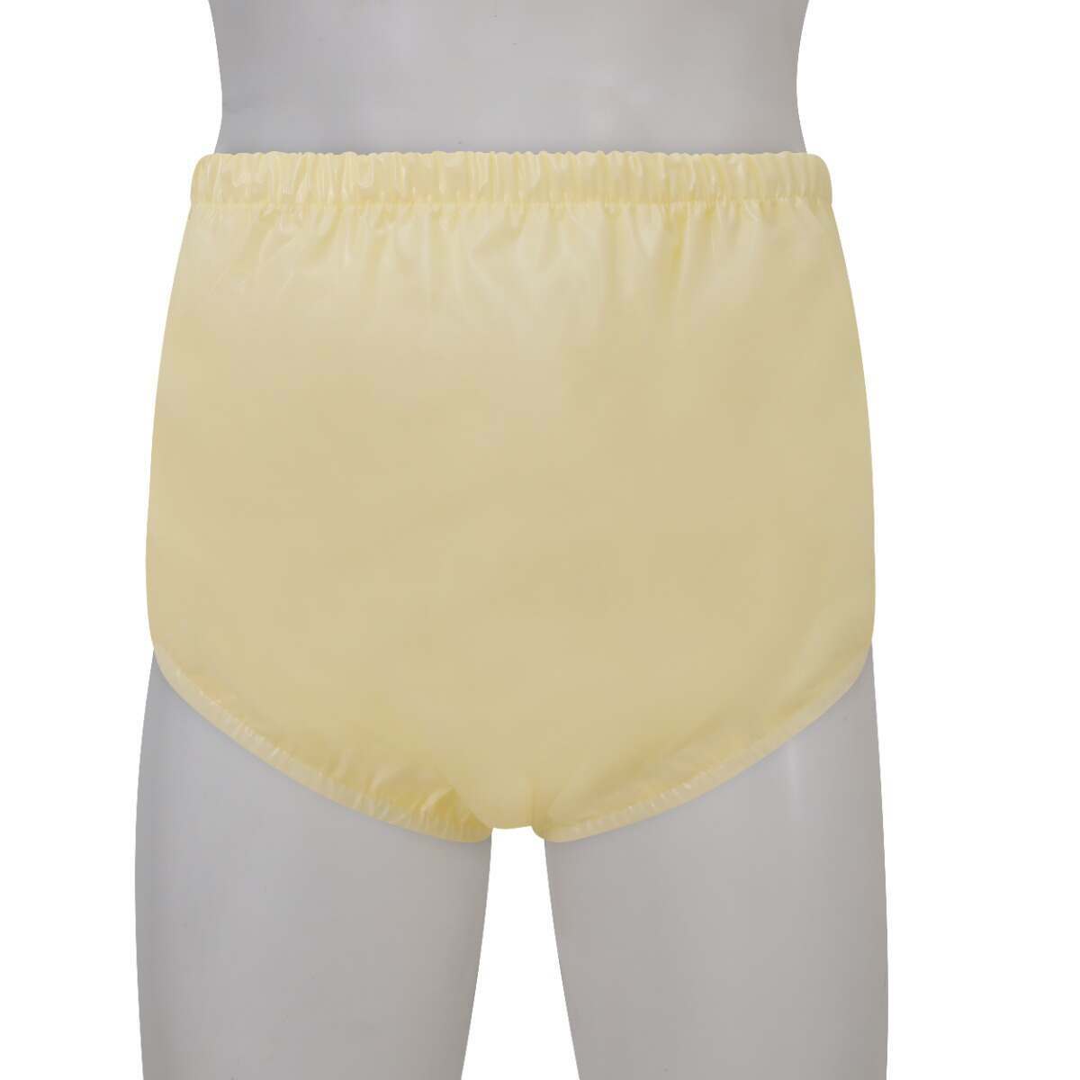 Premium Plastic Pants With Wide Waistband - Yellow
