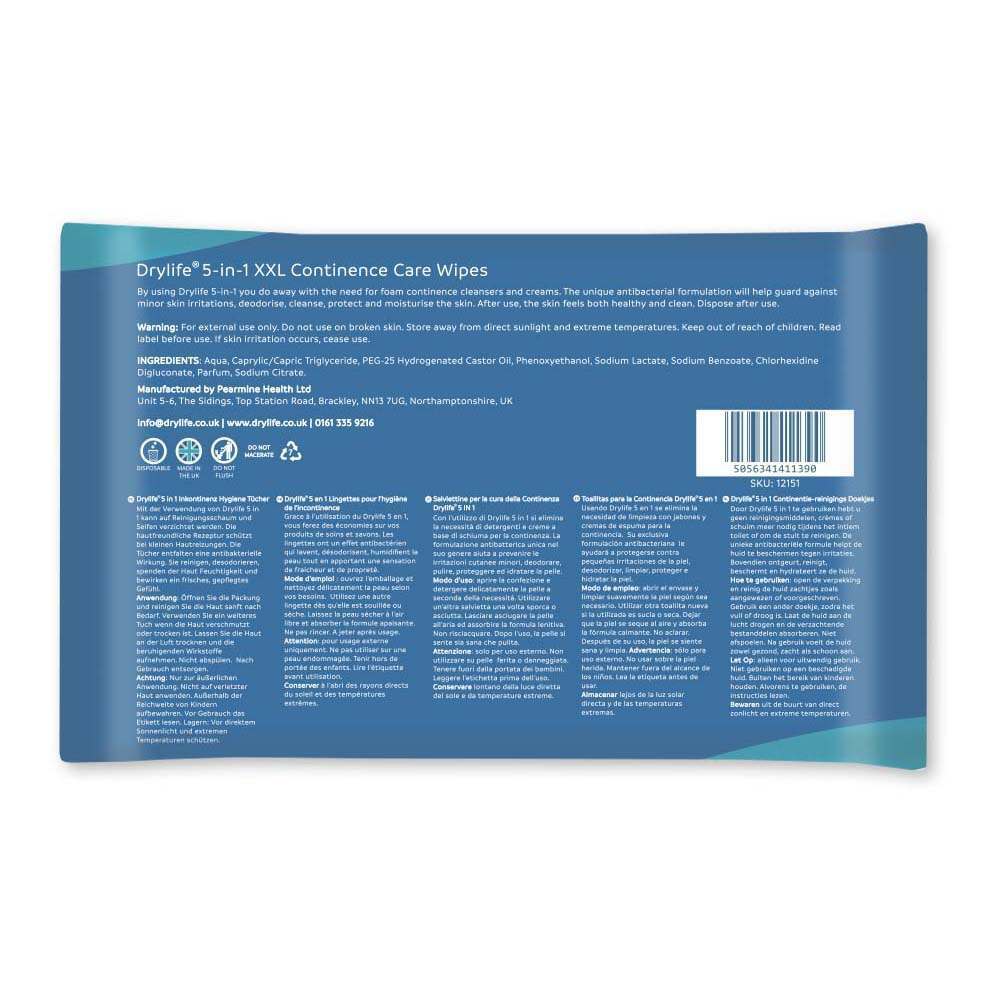 Drylife XXL Incontinence Wet Wipes