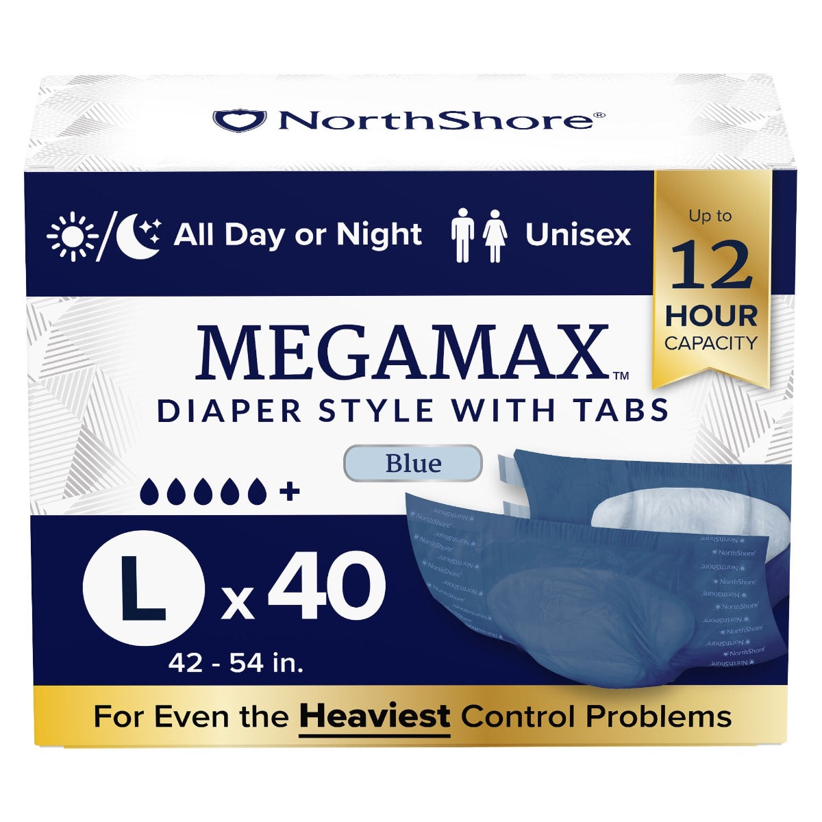 NorthShore MEGAMAX Blue VAT Exempt Adult Incontinence Slip