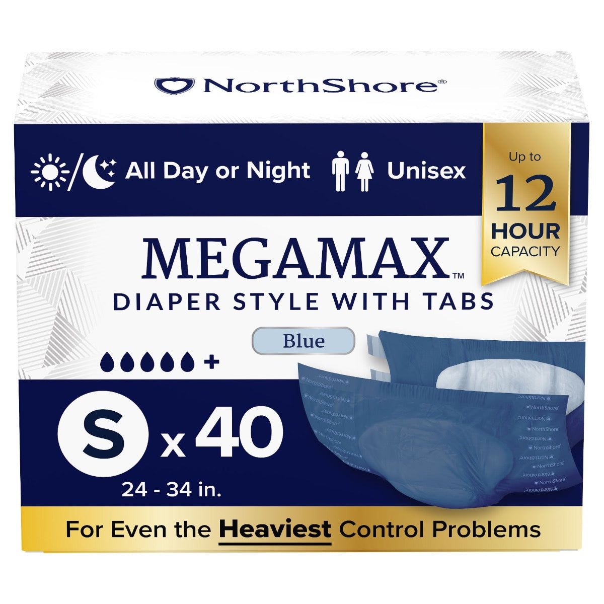 NorthShore MEGAMAX Blue VAT Exempt Adult Incontinence Slip