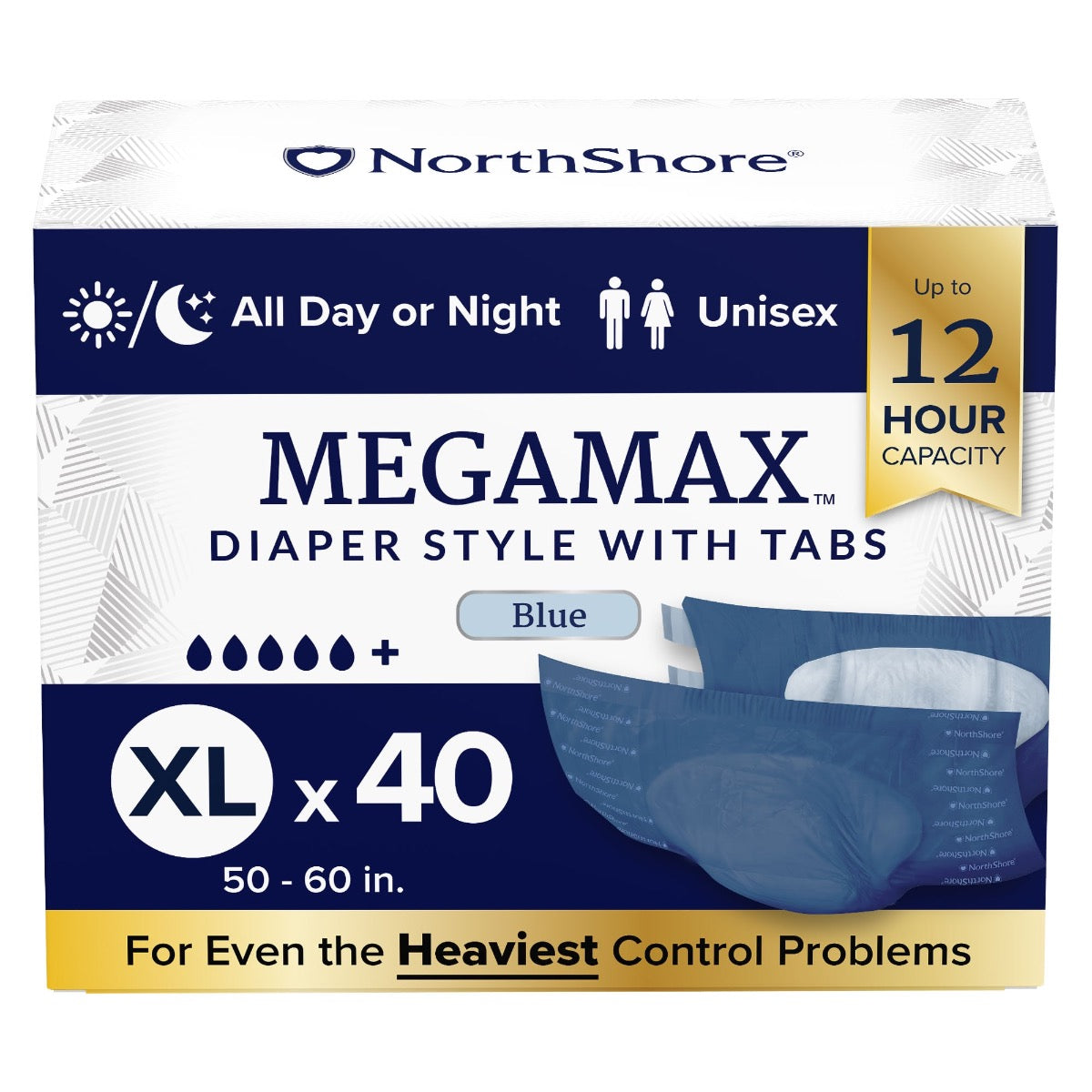 NorthShore MEGAMAX Blue VAT Exempt Adult Incontinence Slip