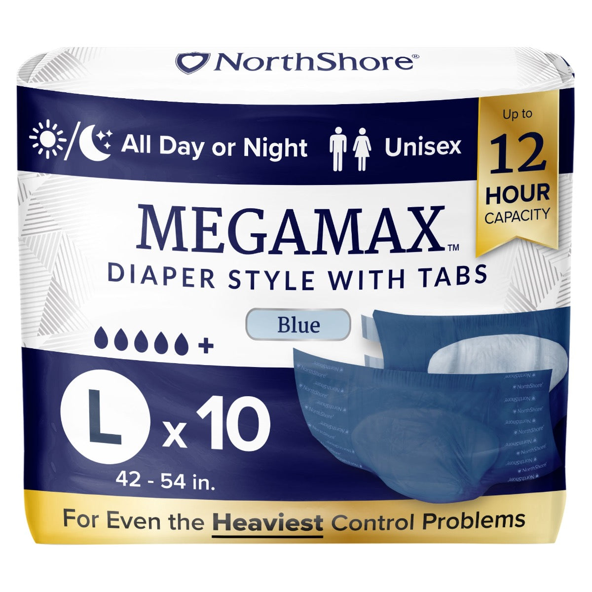 NorthShore MEGAMAX Blue VAT Exempt Adult Incontinence Slip