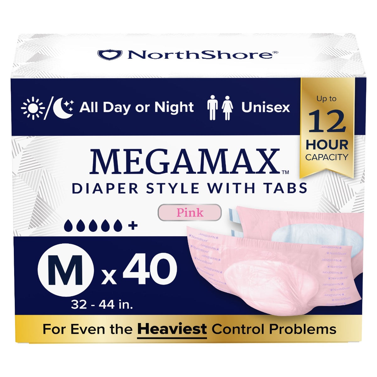 NorthShore MEGAMAX Pink VAT Exempt Adult Incontinence Slip