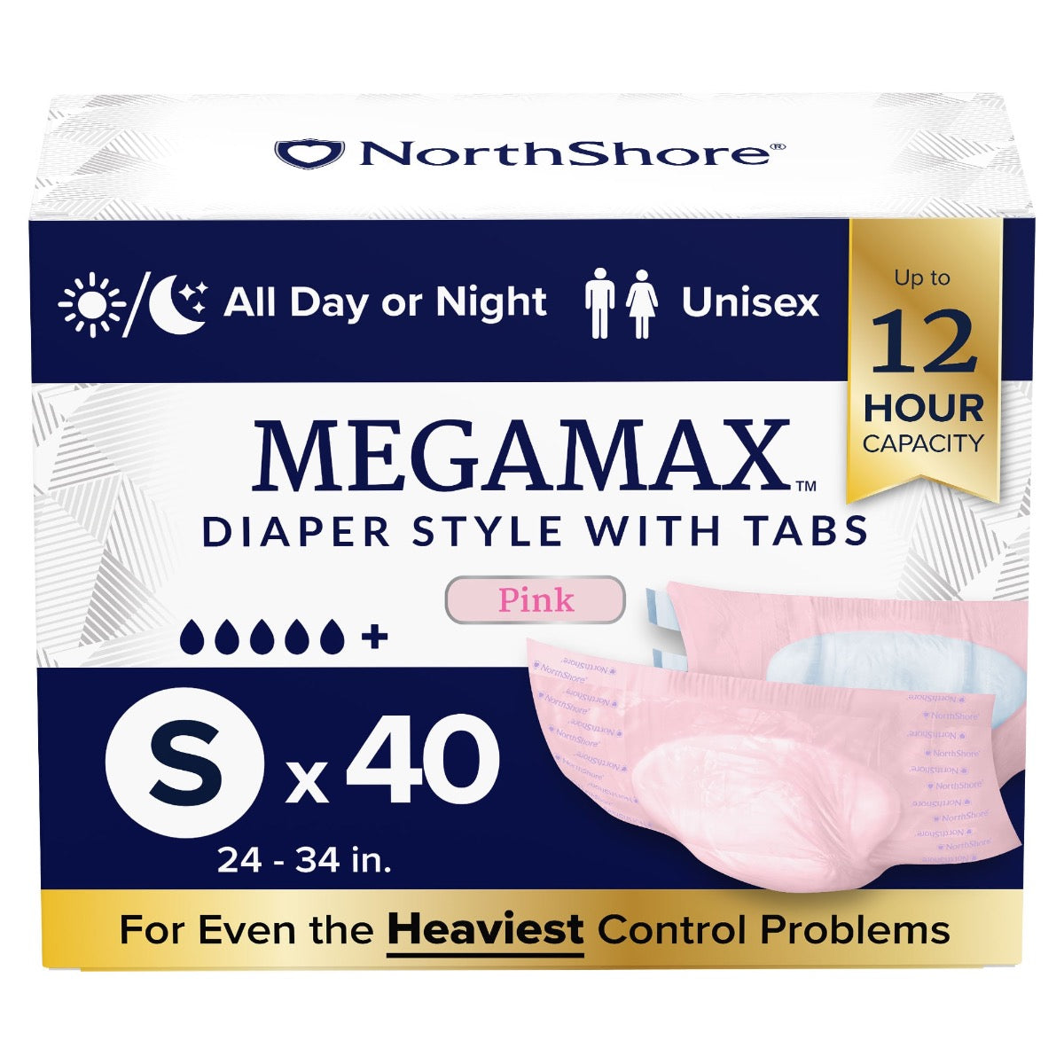 NorthShore MEGAMAX Pink VAT Exempt Adult Incontinence Slip