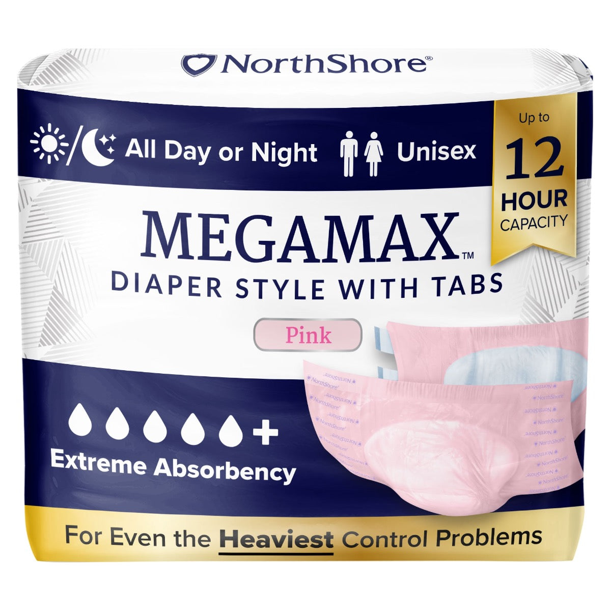 NorthShore MEGAMAX Pink VAT Exempt Adult Incontinence Slip