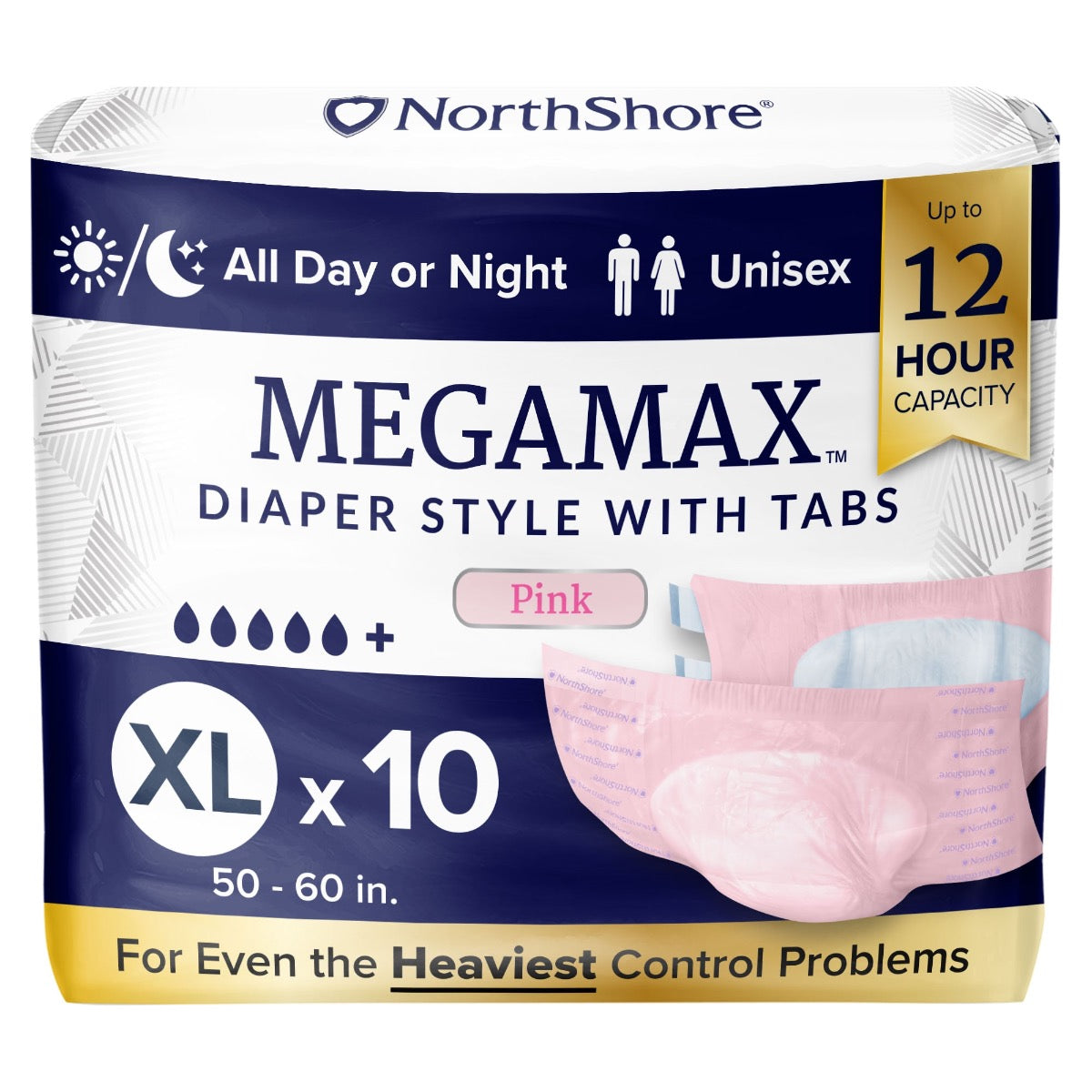 NorthShore MEGAMAX Pink VAT Exempt Adult Incontinence Slip