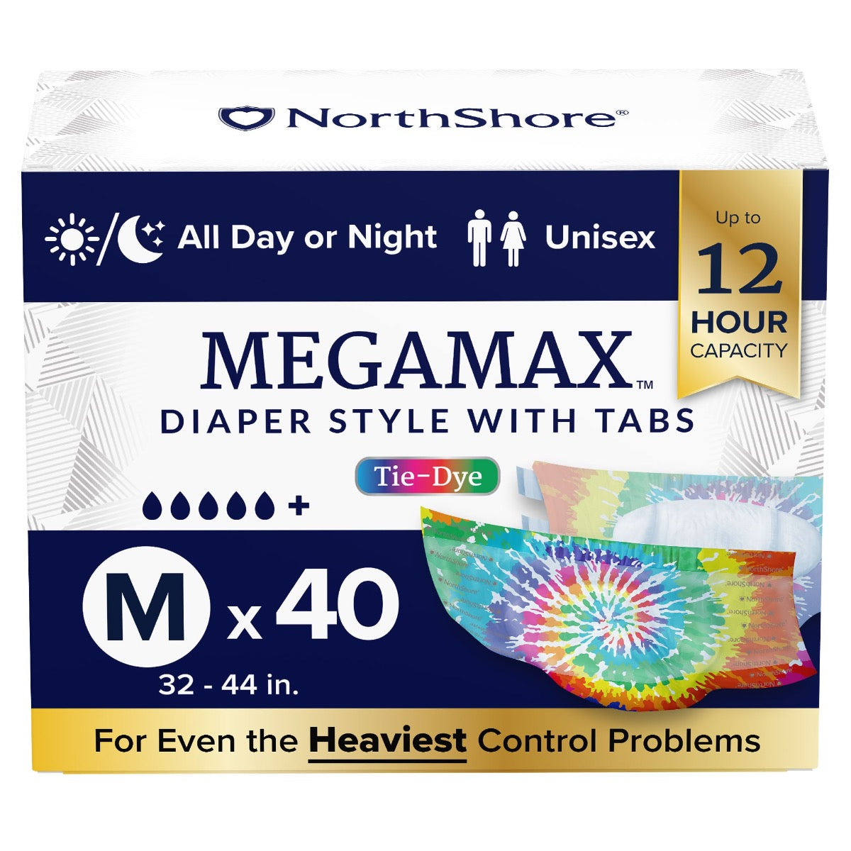 NorthShore MEGAMAX Tie-Dye VAT Exempt Adult Incontinence Slip