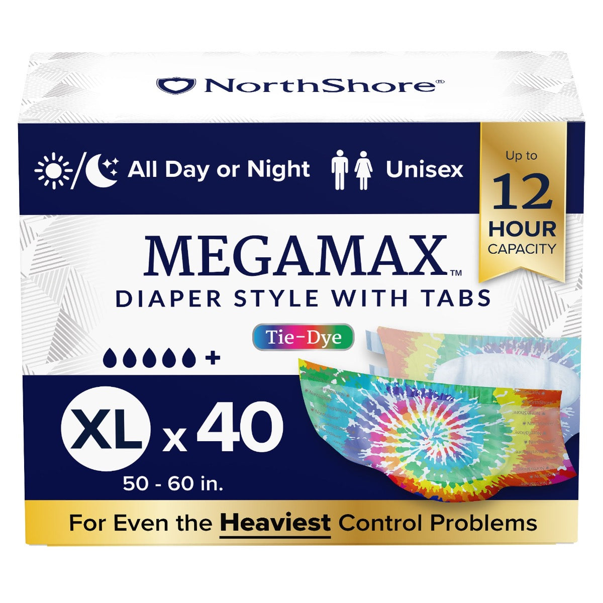 NorthShore MEGAMAX Tie-Dye VAT Exempt Adult Incontinence Slip