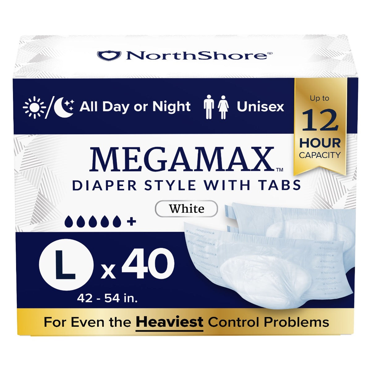 NorthShore MEGAMAX White VAT Exempt Adult Incontinence Slip