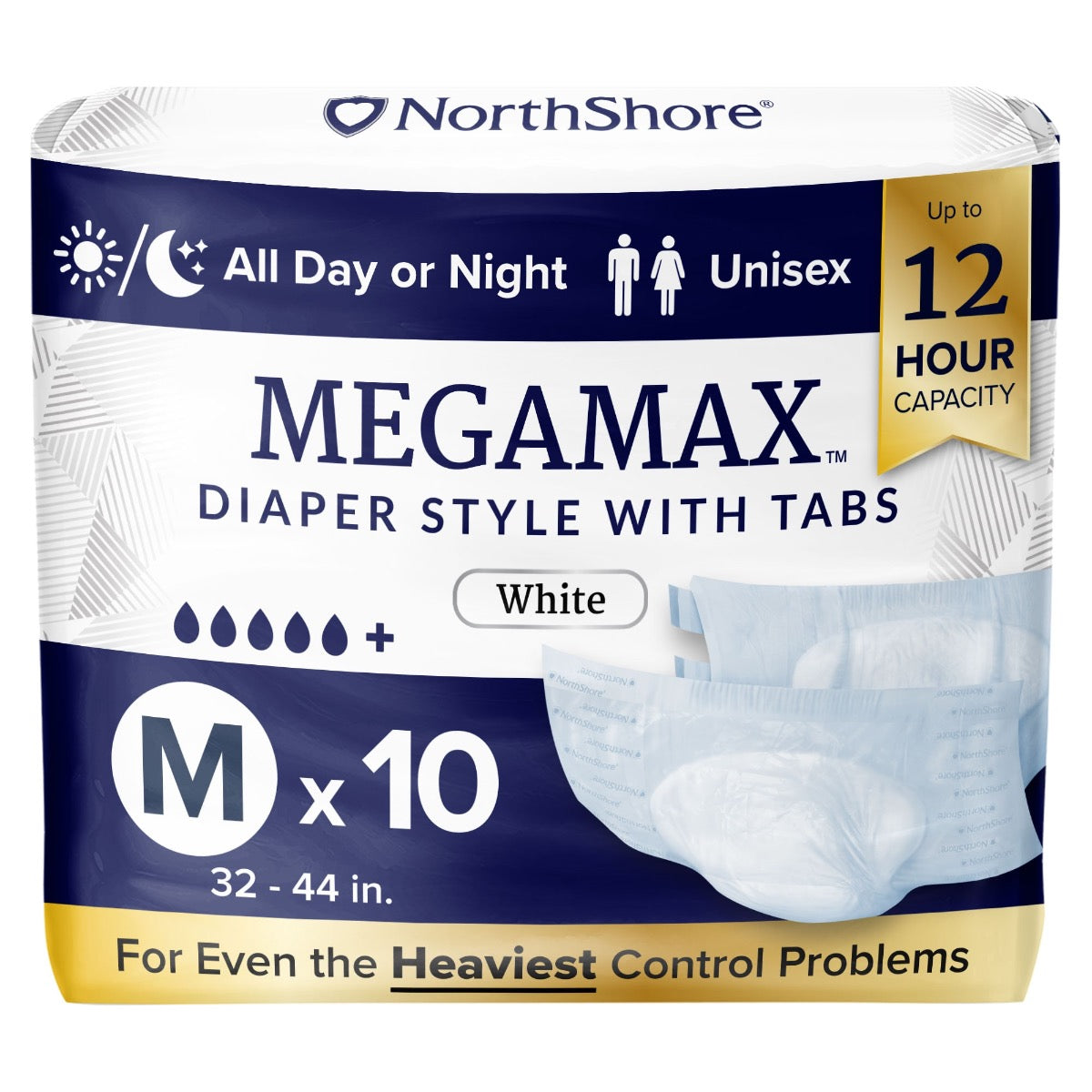 NorthShore MEGAMAX White VAT Exempt Adult Incontinence Slip