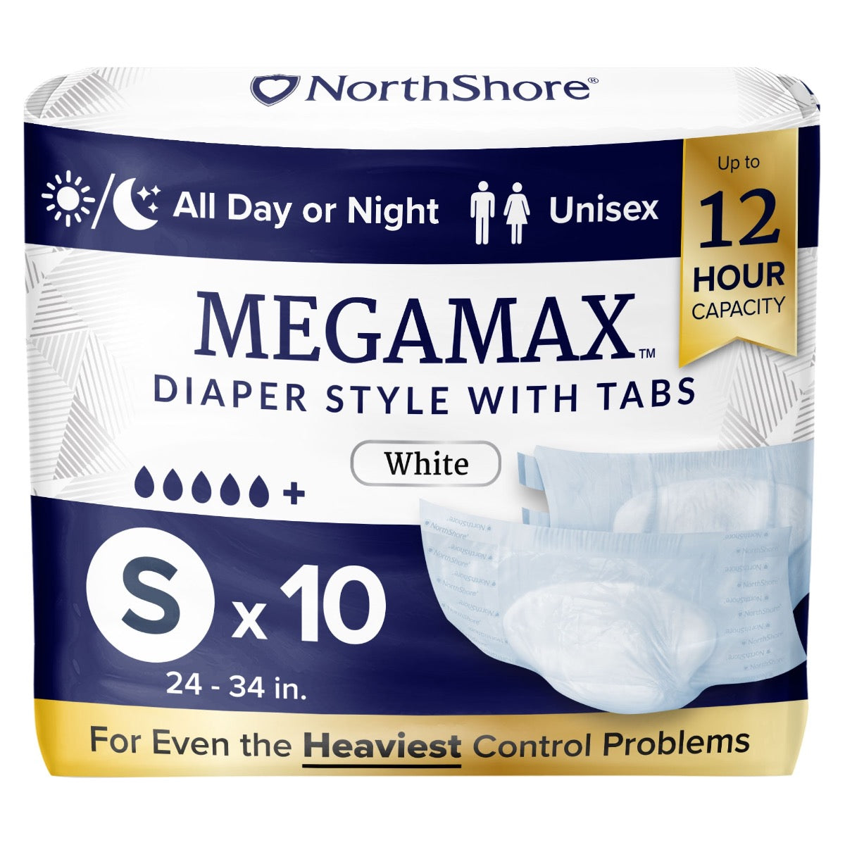 NorthShore MEGAMAX White VAT Exempt Adult Incontinence Slip