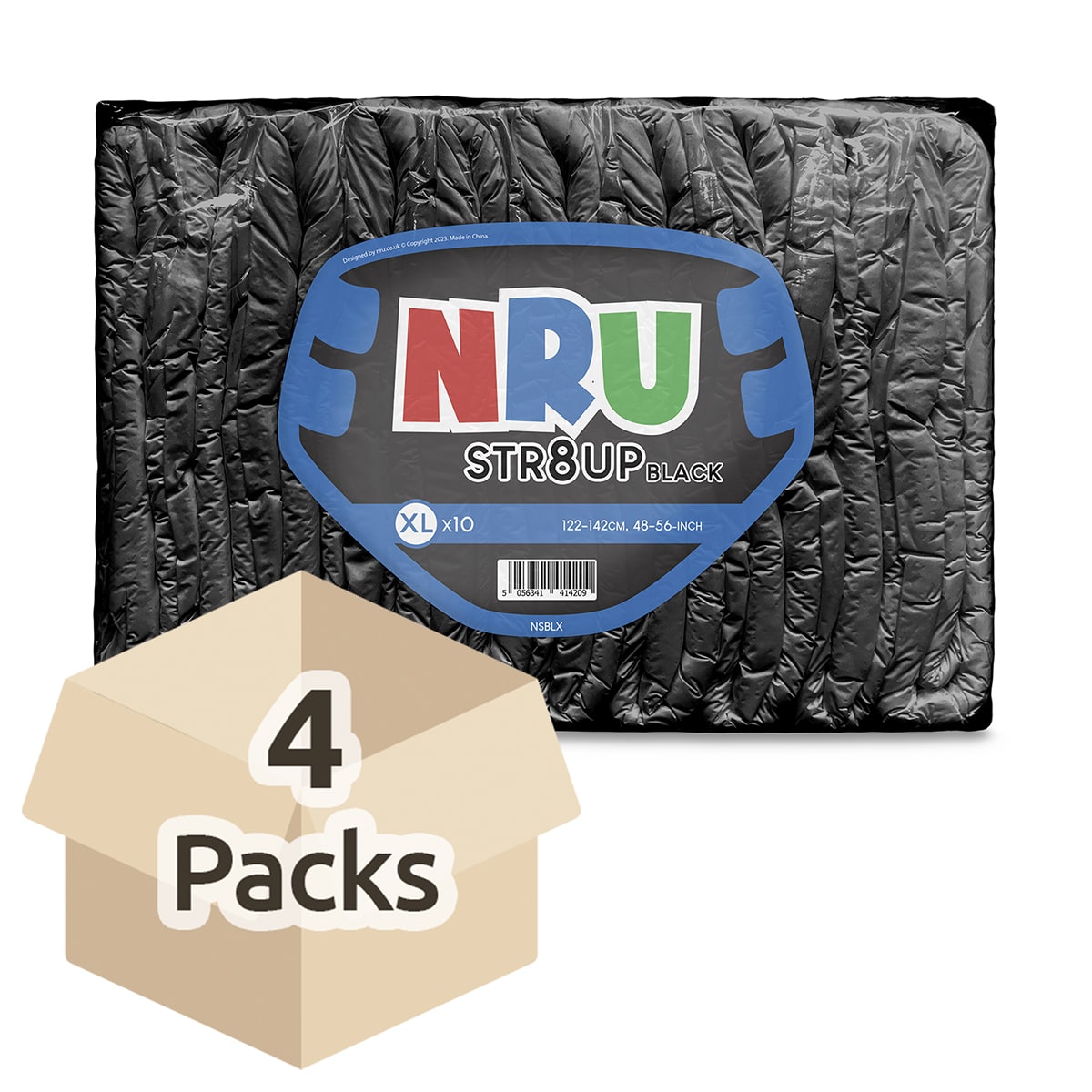 NRU STR8UP Black VAT Exempt Adult Incontinence Slip