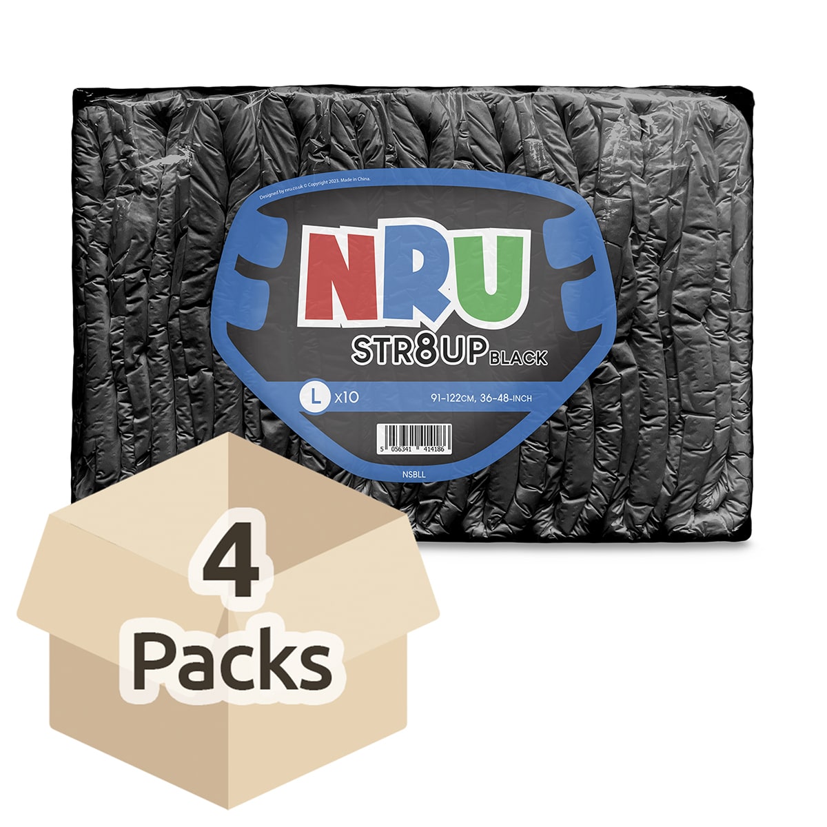 NRU STR8UP Black VAT Exempt Adult Incontinence Slip
