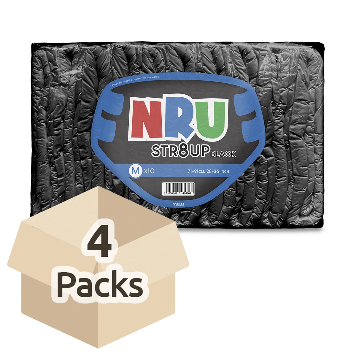 NRU STR8UP Black VAT Exempt Adult Incontinence Slip