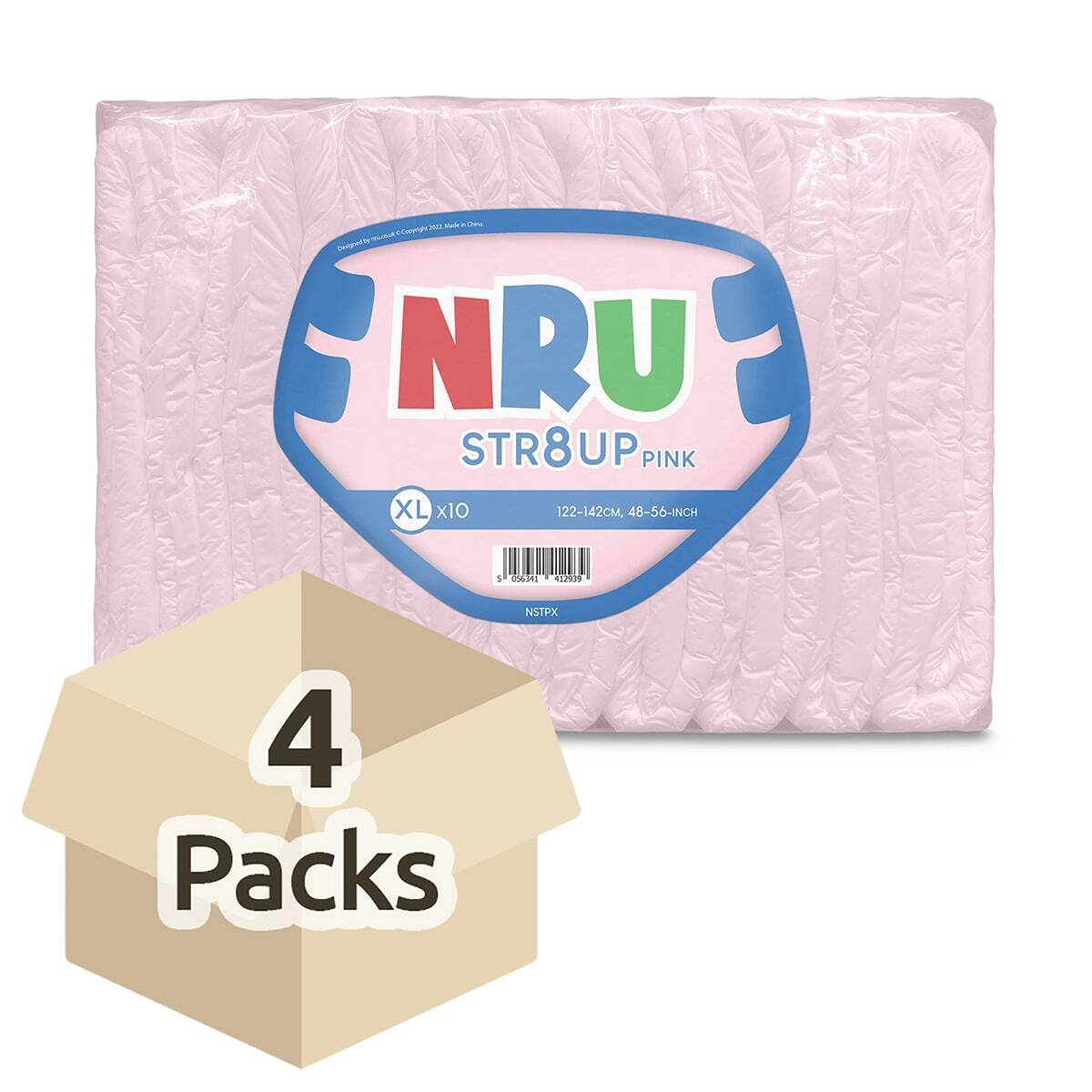 NRU STR8UP Pink VAT Exempt Adult Incontinence Slip