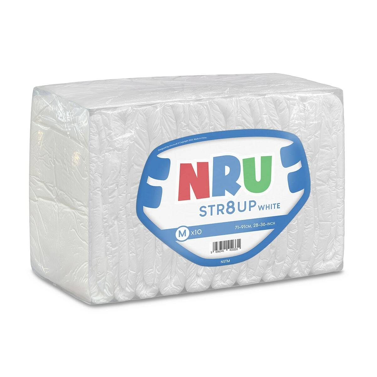 NRU STR8UP White VAT Exempt Adult Incontinence Slip