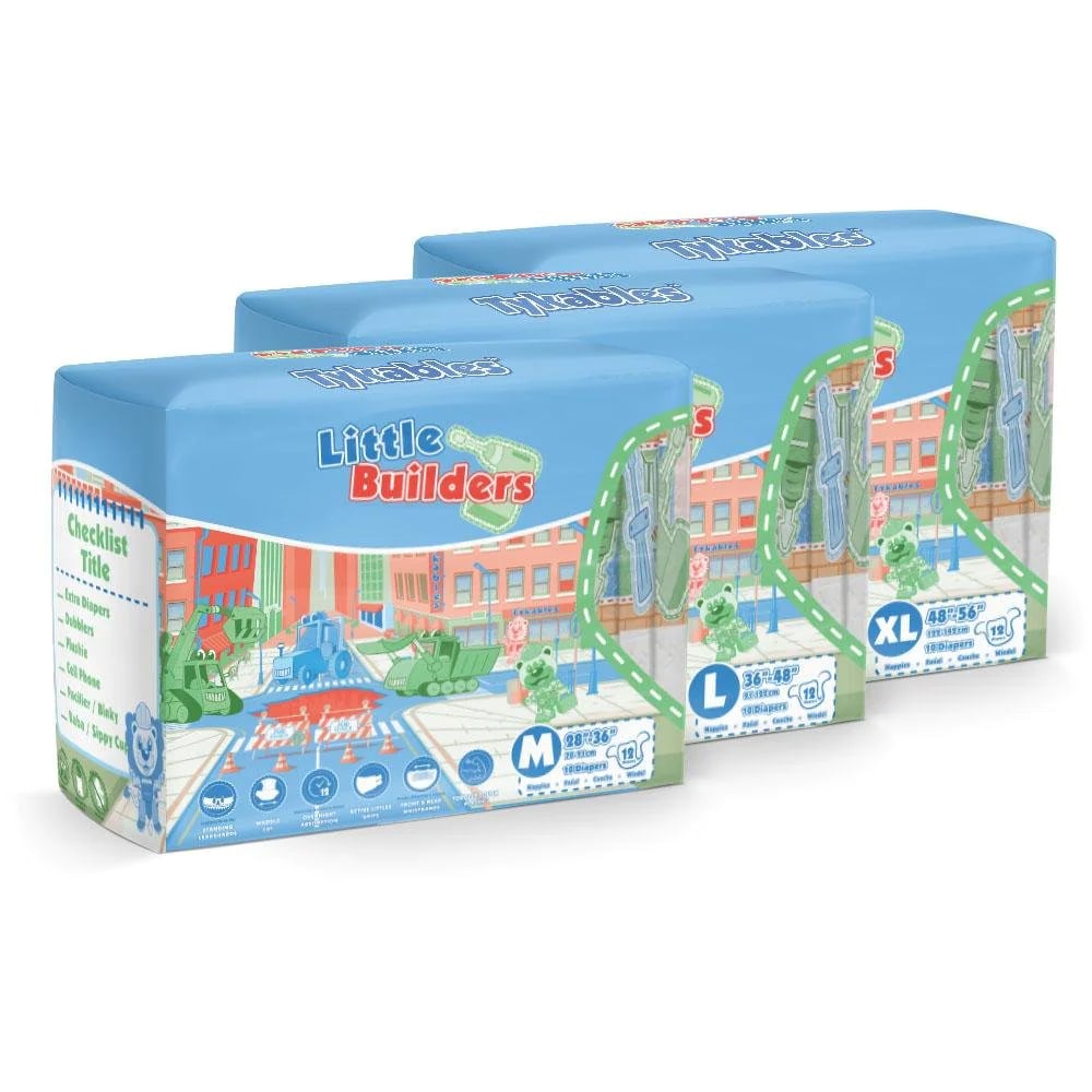 Tykables Little Builders VAT Exempt Adult Incontinence Slip