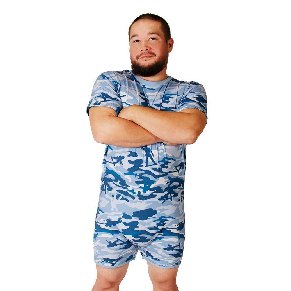Tykables - Snappies Cammies Blue Romper